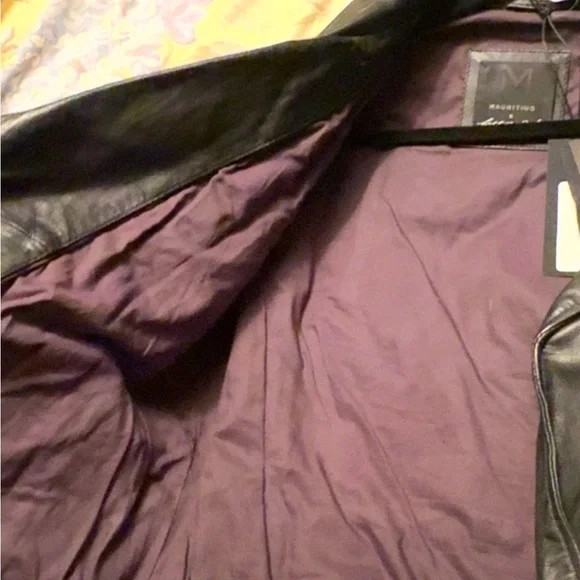 Free People Embroidered Black Leather Moto Jacket with Fringe - Floral Detail - Picture 10 of 13